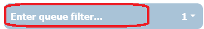 Queue name filter Queue name filter